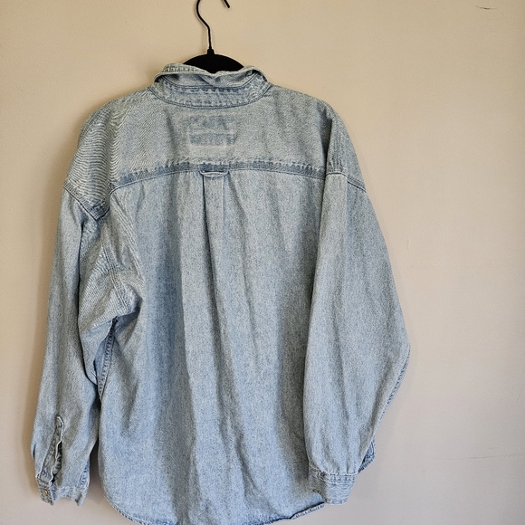 Levi's vintage women/men shirt, L pearl buttons light stone wash western rodeo - Picture 2 of 12